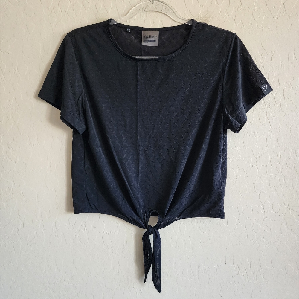 Gymshark Sheer Black Crop Top Small